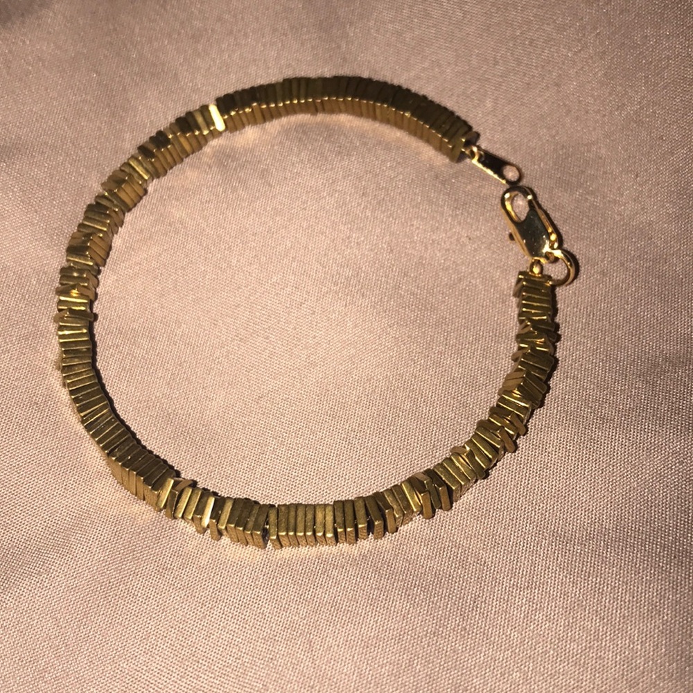 Custom handmade gold tone metallic bracelet